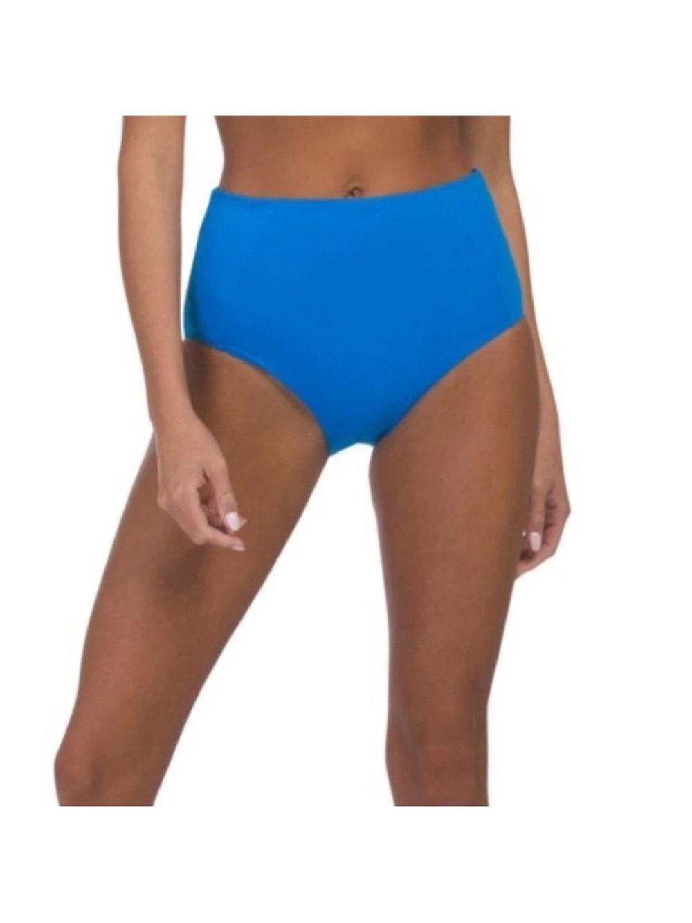 NWT SPANX High-Waist Pique Bikini Bottoms Current Royal Blue XL X-Large Modest